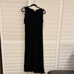 Umgee Black Maxi Dress with Ruffle Details